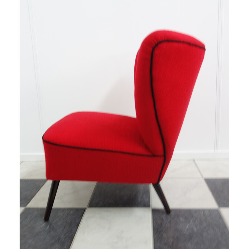 Vintage red cocktail armchair - 1960s