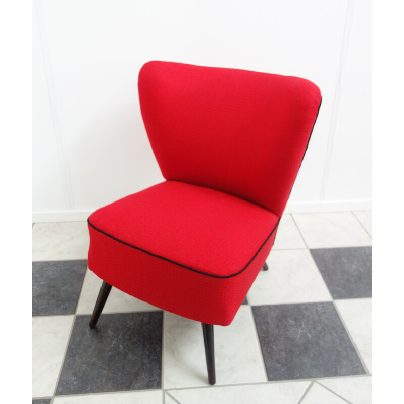 Vintage red cocktail armchair - 1960s