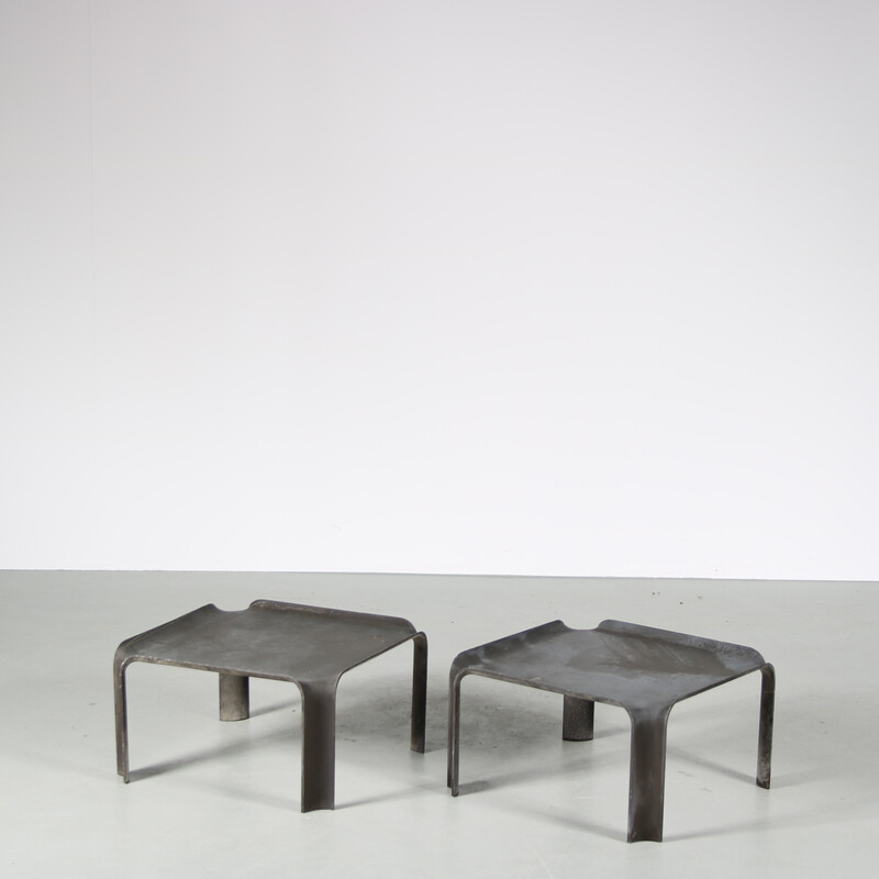 Pair of vintage plastic side tables by Pierre Paulin for Artifort, Netherlands 1960s