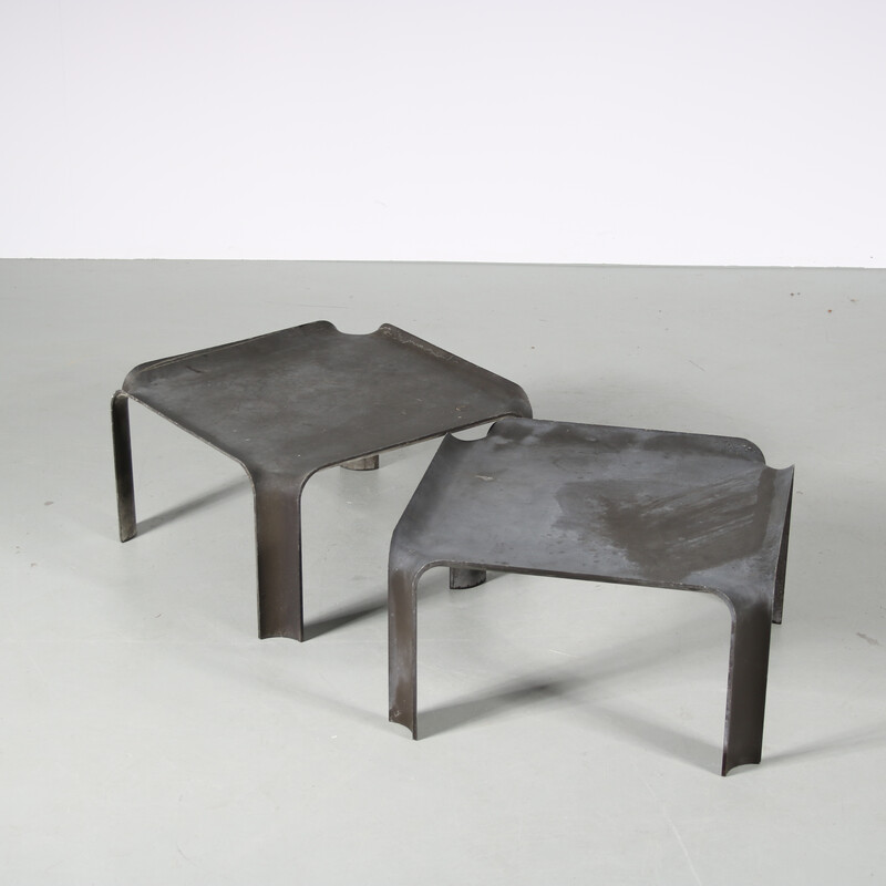 Pair of vintage plastic side tables by Pierre Paulin for Artifort, Netherlands 1960s
