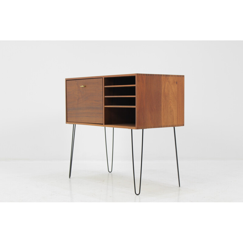 Mid century Danish solid teak chest of drawers with hairpin legs - 1960s