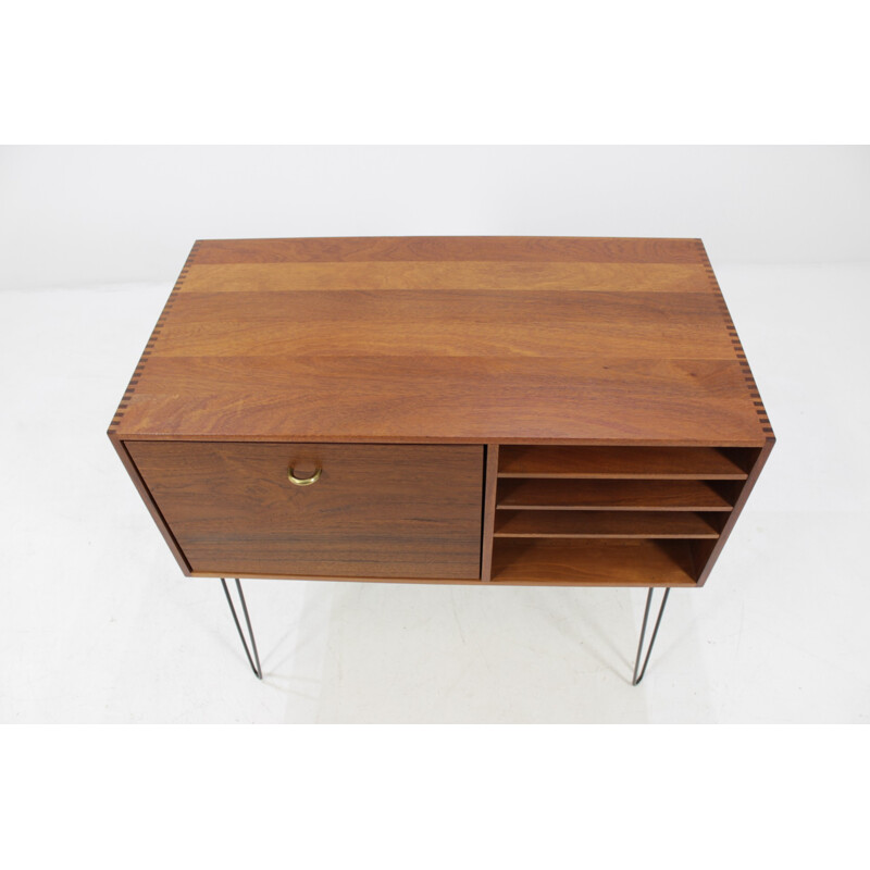 Mid century Danish solid teak chest of drawers with hairpin legs - 1960s