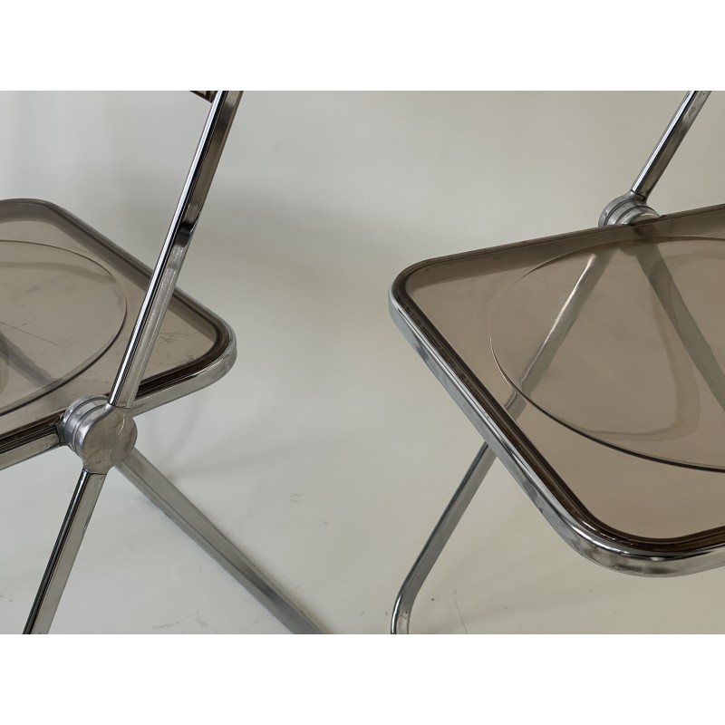 Pair of vintage folding Plia chairs by Giancarlo Piretti for Anonima Castelli, Italy 1970s