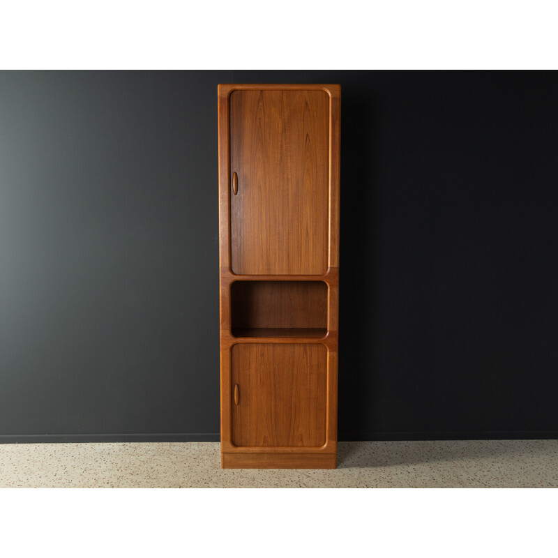 Vintage teak bookcase with two tambour doors by Dyrlund, Denmark 1960s