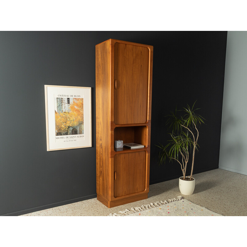 Vintage teak bookcase with two tambour doors by Dyrlund, Denmark 1960s