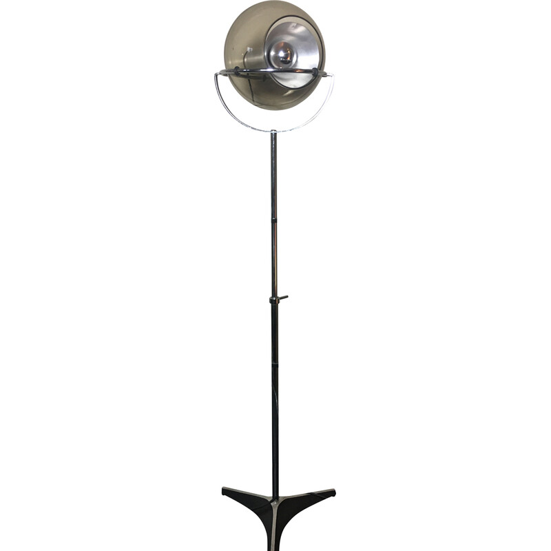 Vintage Ball floor lamp in glass, aluminum and chromed metal by Frank Ligtelijn for Raak