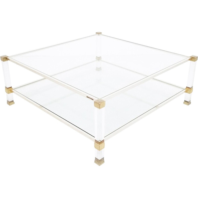 Coffee table in crystal glass Pierre Vandel - 1970s