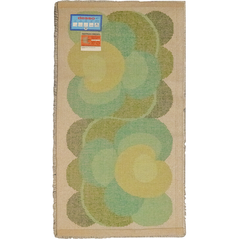 Vintage groen Desso "Double Flower" tapijt