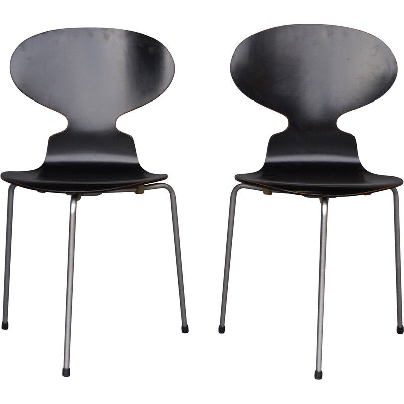 Pareja de sillas Ant vintage de Arne Jacobsen para Fritz Hansen, años 50
