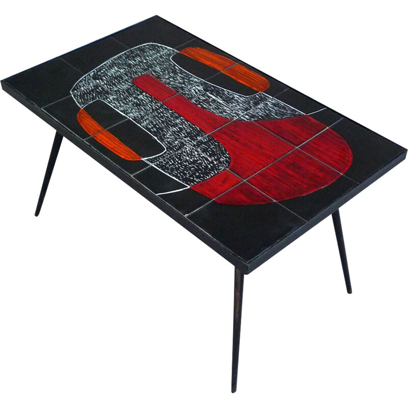 Black ceramics coffee table - 1950s  