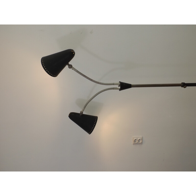 Lámpara de pie regulable vintage de Busquet para Hala, Holanda años 60