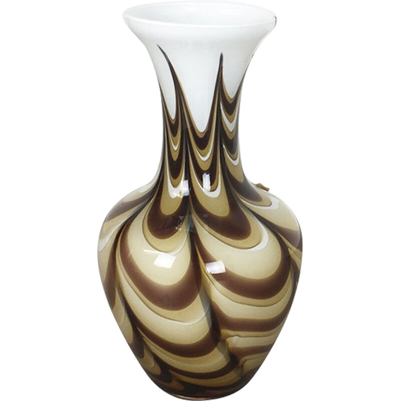 Jarrón vintage de cristal multicolor de Carlo Moretti para Opaline Florencia, Italia 1970