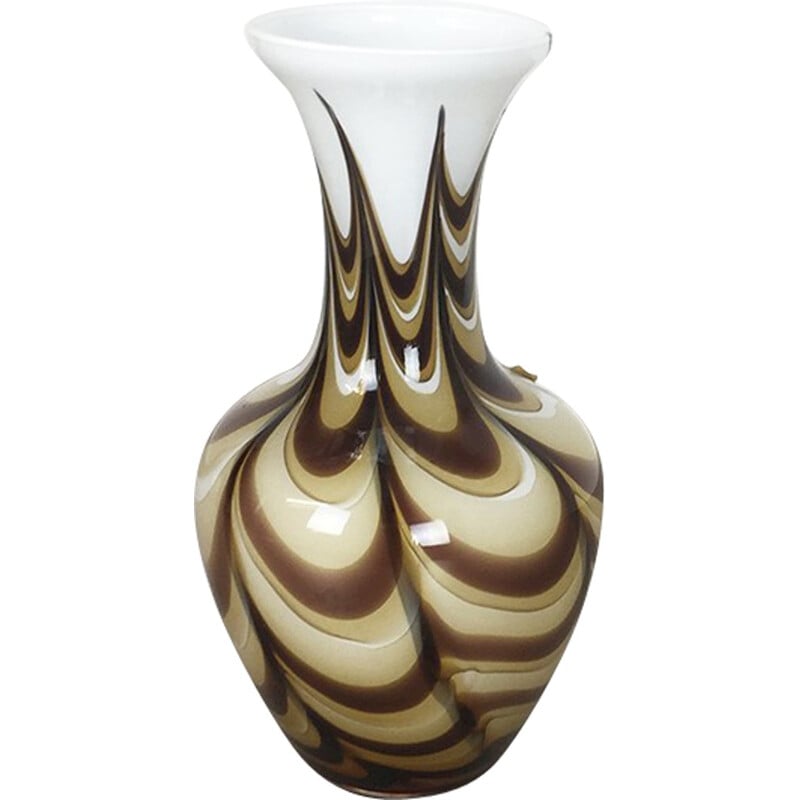 Vintage multi-colored glass vase by Carlo Moretti for Opaline Florence, Italy 1970