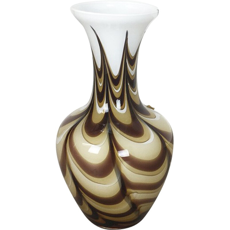 Vintage vaso de vidro multicolor por Carlo Moretti para Opaline Florence, Itália 1970