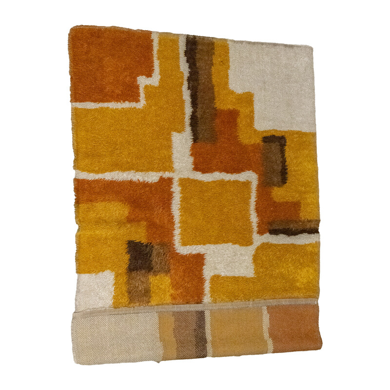 Alfombra vintage Desso naranja 'Abstract Cubes