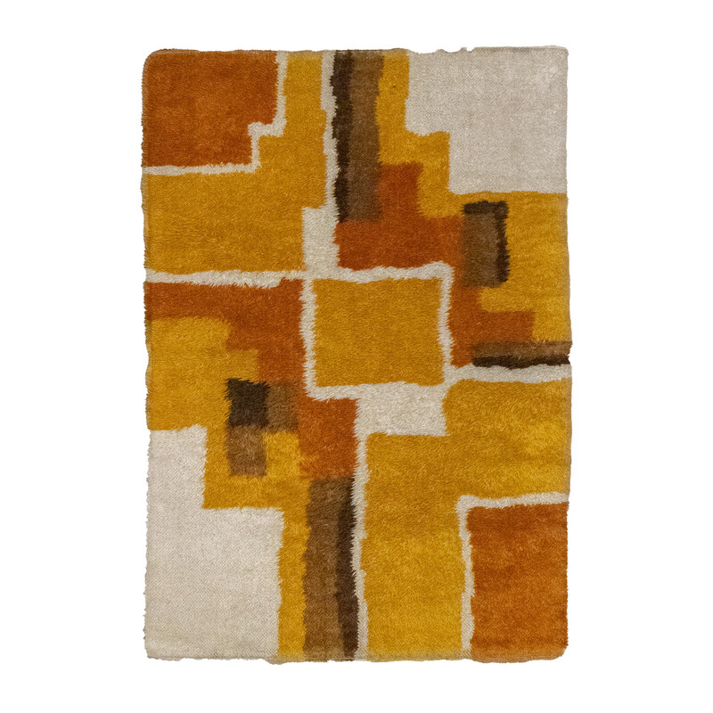 Alfombra vintage Desso naranja 'Abstract Cubes