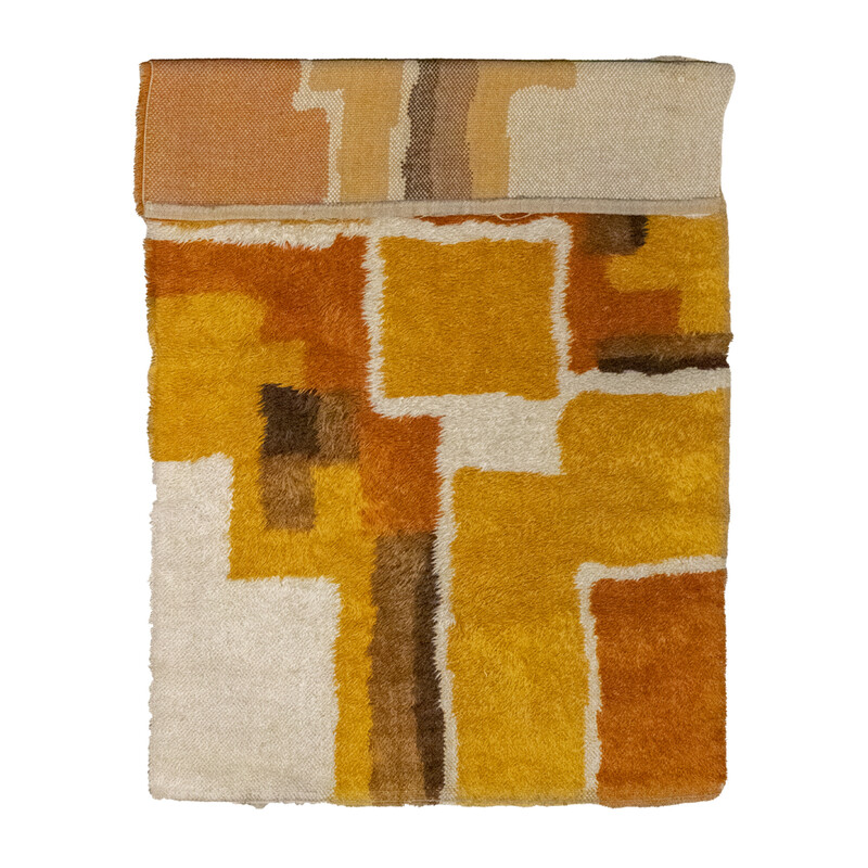 Vintage orange 'Abstract Cubes' Desso rug