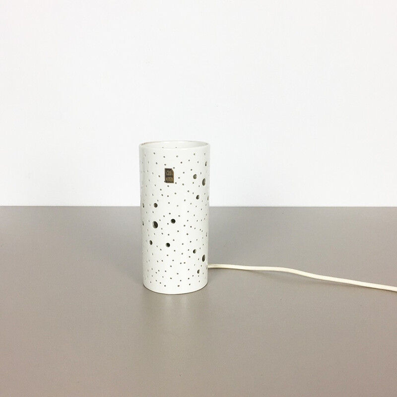 Original modernist ceramic OP ART table light by Peter Müller for SGRAFO MODERN, Germany - 1960s