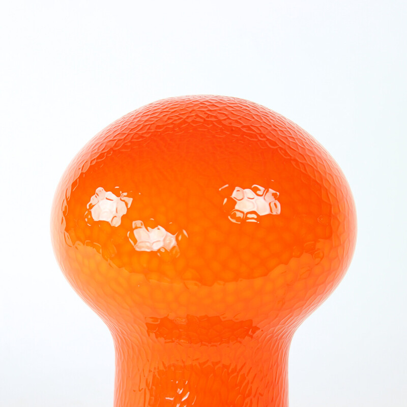 Mid century table lamp in orange opaline glass by Stefan Tabery for Opp Jihlava, 1960s