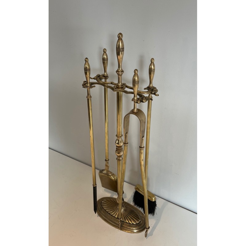 Vintage brass fire set, 1940