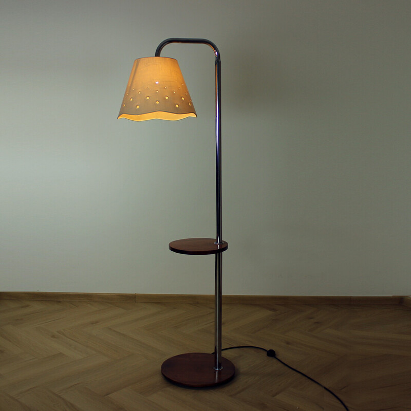 Lámpara de pie funcionalista vintage de Jindrich Halabala, Checoslovaquia 1930