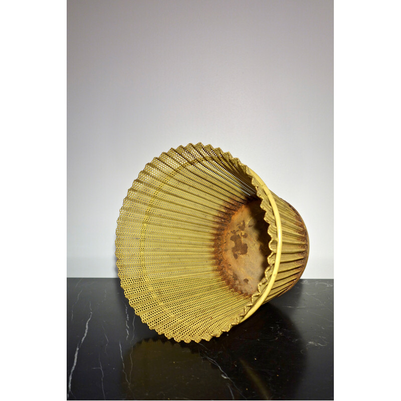 Vintage pot cover in yellow rigitulle by Mathieu Matégot, France 1953s