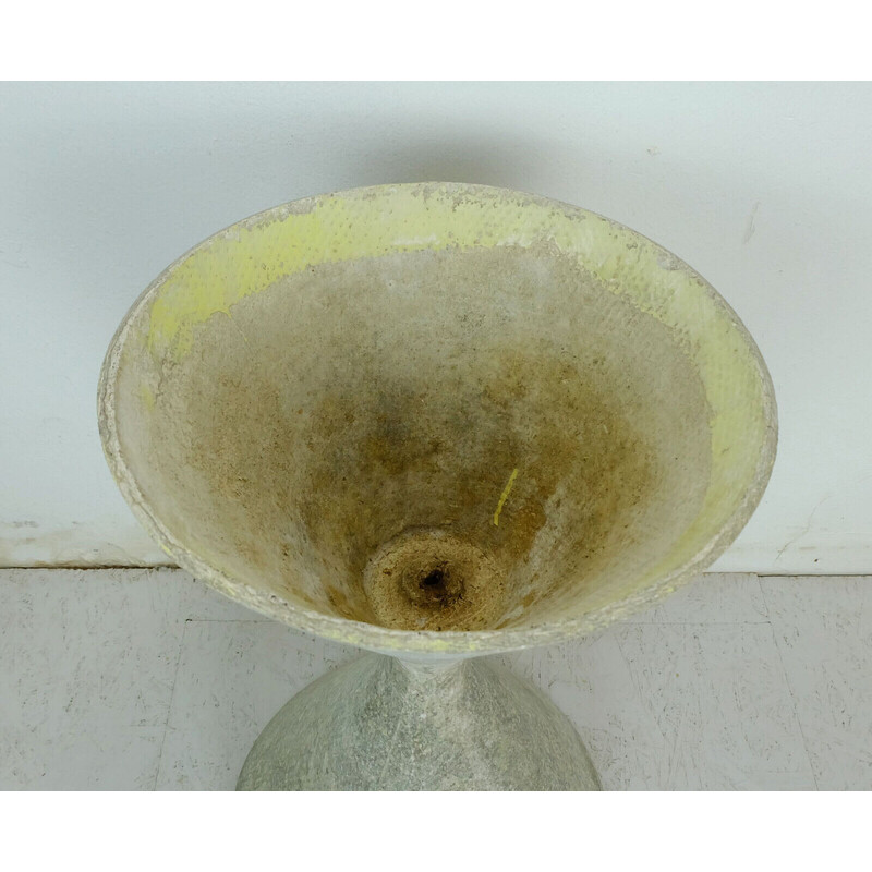 Vintage stone gray fiber cement planter by Willy Guhl and Anton Bee, Switzerland 1950s