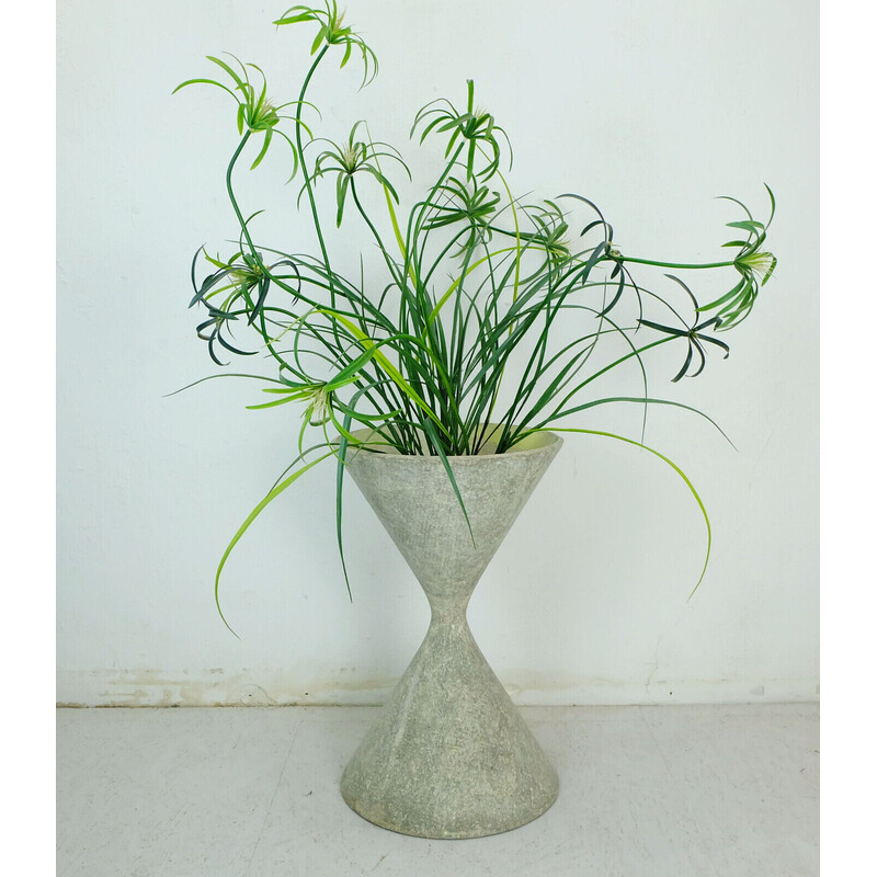 Vintage stone gray fiber cement planter by Willy Guhl and Anton Bee, Switzerland 1950s