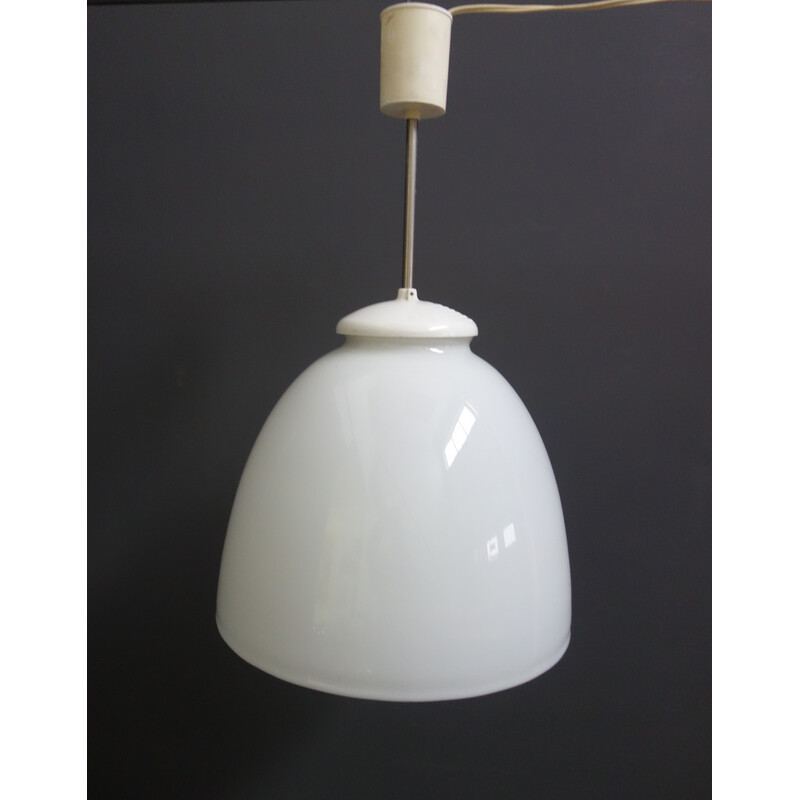 Vintage opaline pendant lamp, Czechoslovakia 1950s