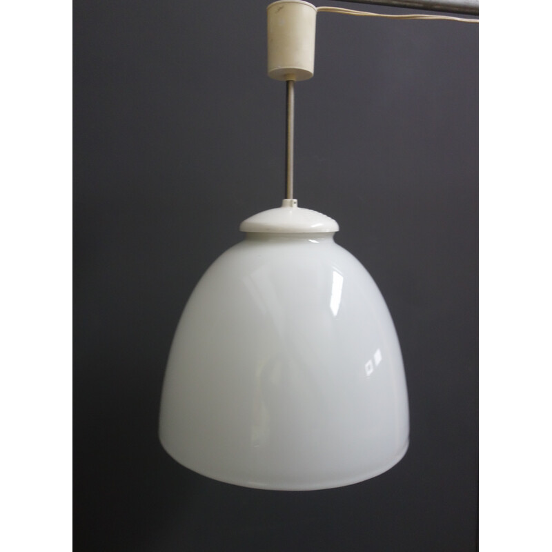 Vintage opaline pendant lamp, Czechoslovakia 1950s