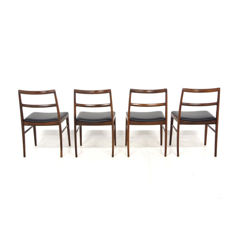 Set of 4 vintage Scandinavian leather chairs by Arne Vodder for Pv Vamo Sønderborg, Denmark 1960