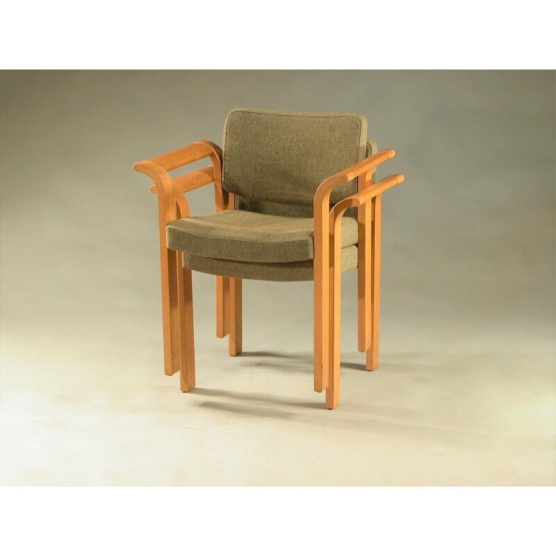 Cadeira de braços da conferência Vintage por Rud Thygesen e Johnny Sørensen para Magnus Olesen, 1975