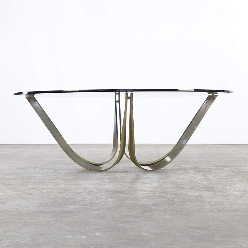 Brass and glass coffee table Roger Sprunger for Dunbar Furniture USA - 1970s