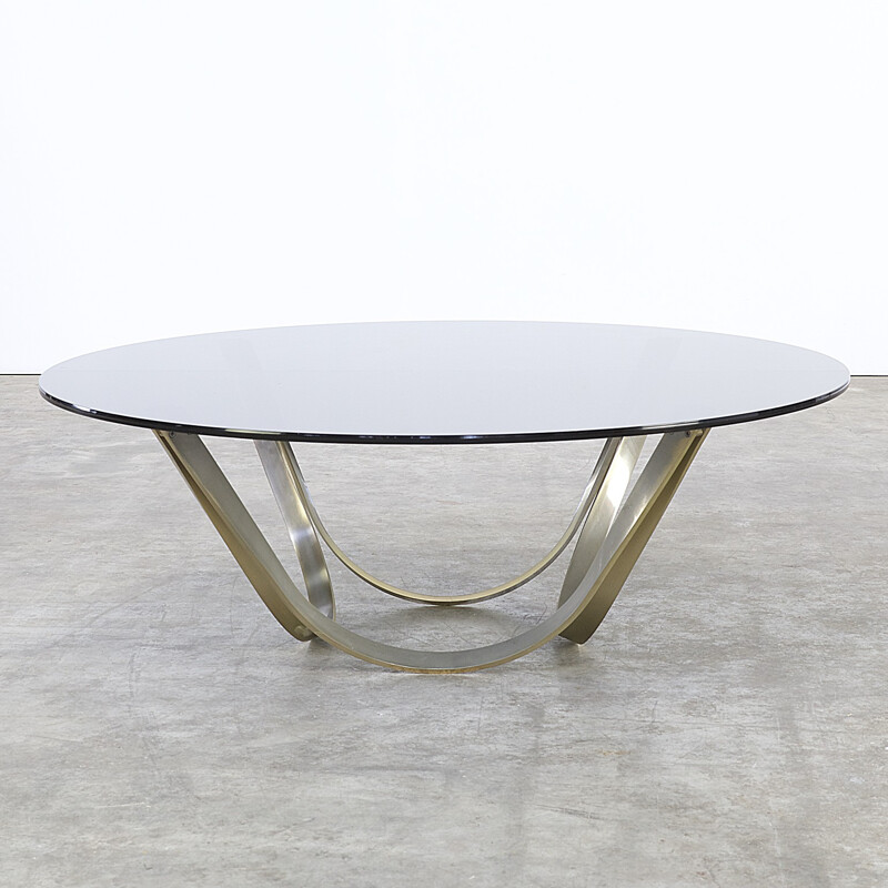 Brass and glass coffee table Roger Sprunger for Dunbar Furniture USA - 1970s