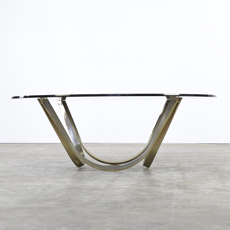 Brass and glass coffee table Roger Sprunger for Dunbar Furniture USA - 1970s