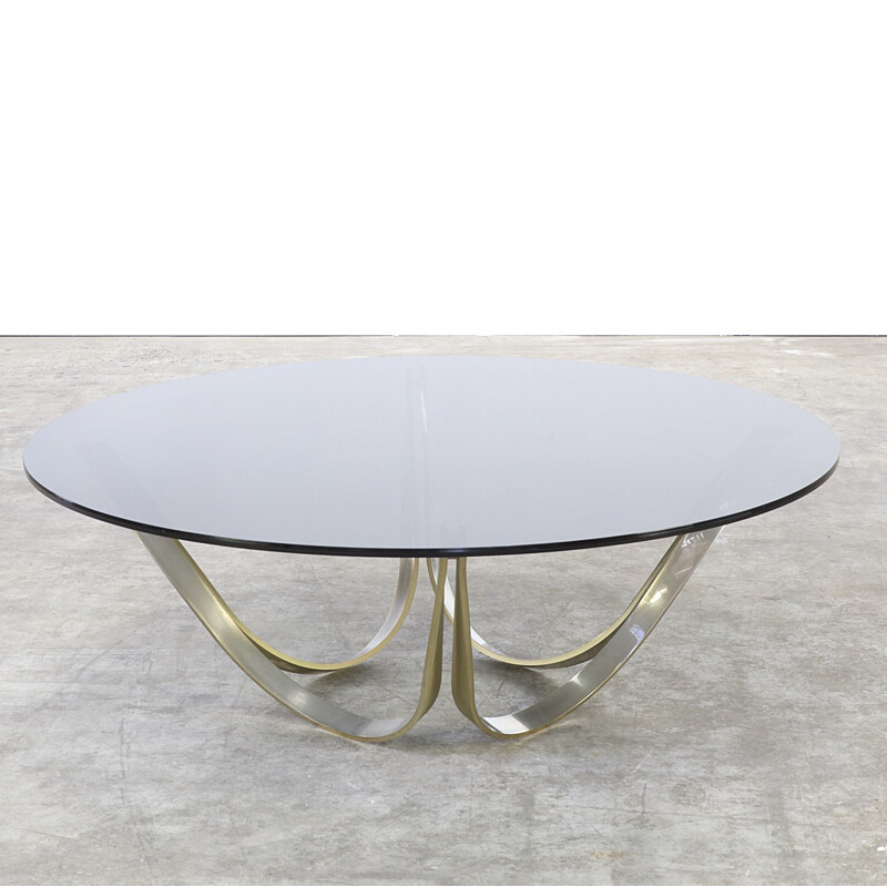 Table basse en laiton et verre Roger Sprunger, Dunbar Furniture USA - 1970