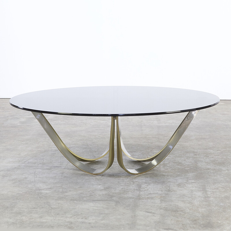 Brass and glass coffee table Roger Sprunger for Dunbar Furniture USA - 1970s