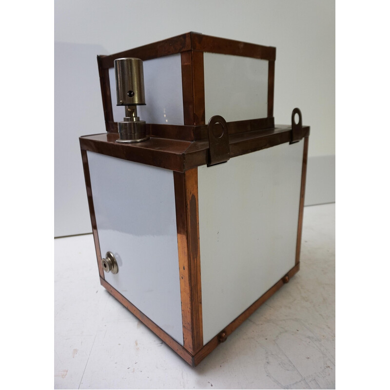 Cabinet de stérilisation médicale vintage Steampunk en cuivre et céramique, Allemagne 1900