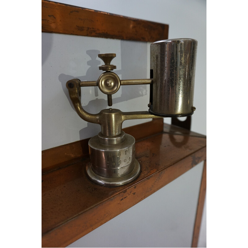 Vintage Steampunk copper and ceramic medical sterilization cabinet, Germany 1900s