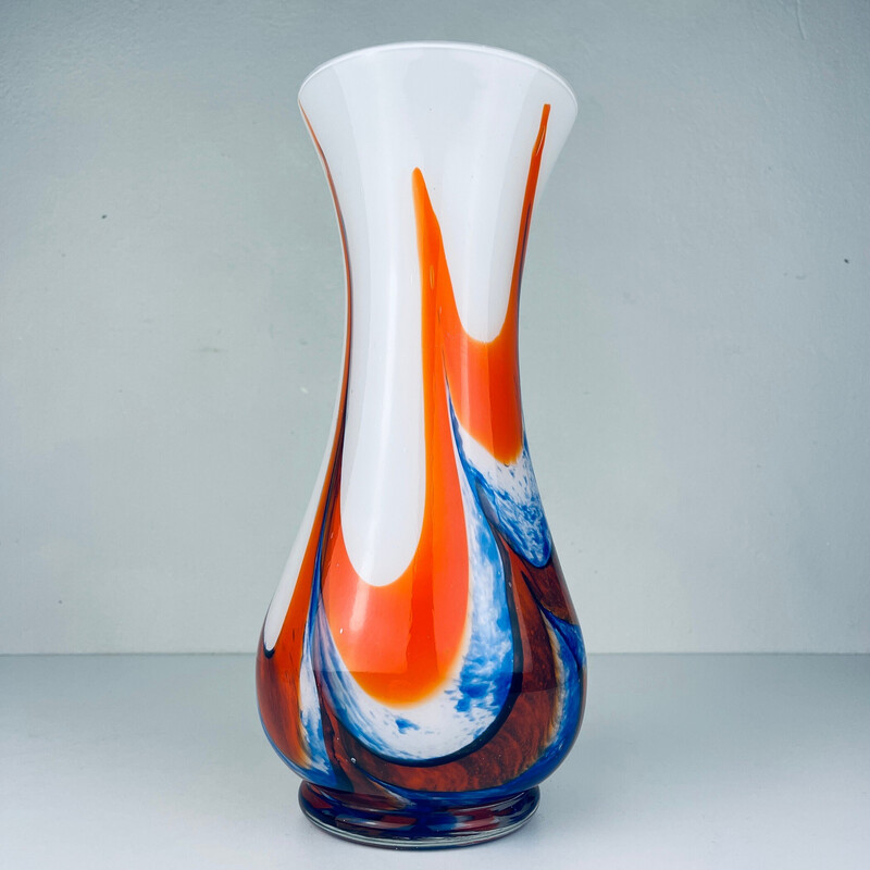 Vintage Murano, vaso de vidro de Carlo Moretti, Itália 1970