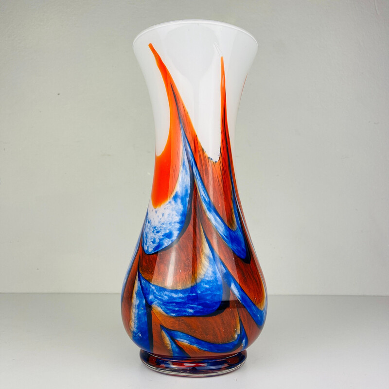 Vaso vintage in vetro di Murano di Carlo Moretti, Italia anni '70