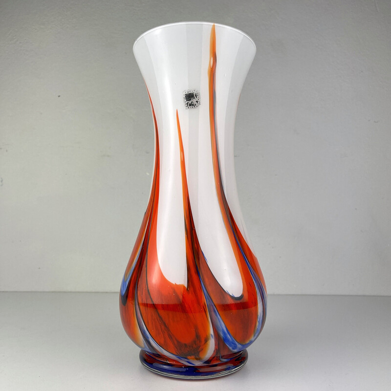 Vintage Murano, vaso de vidro de Carlo Moretti, Itália 1970