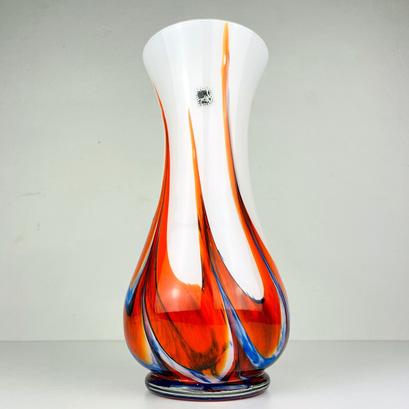 Vase vintage en verre de Murano par Carlo Moretti, Italie 1970