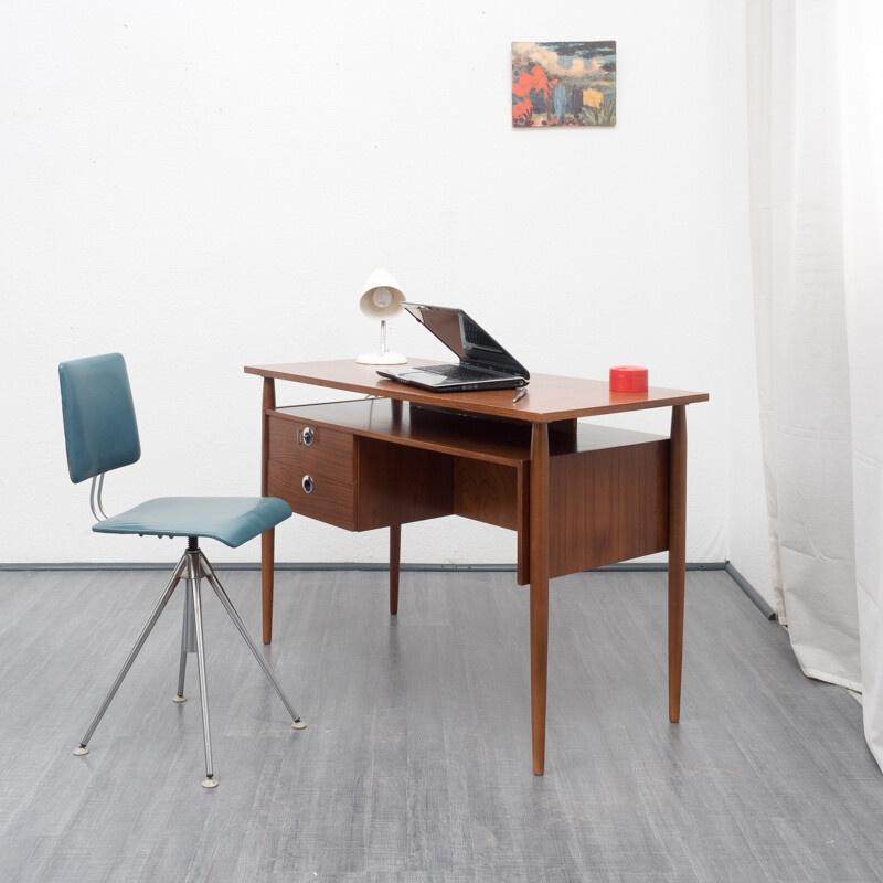 German vintage teak desk - 1950s