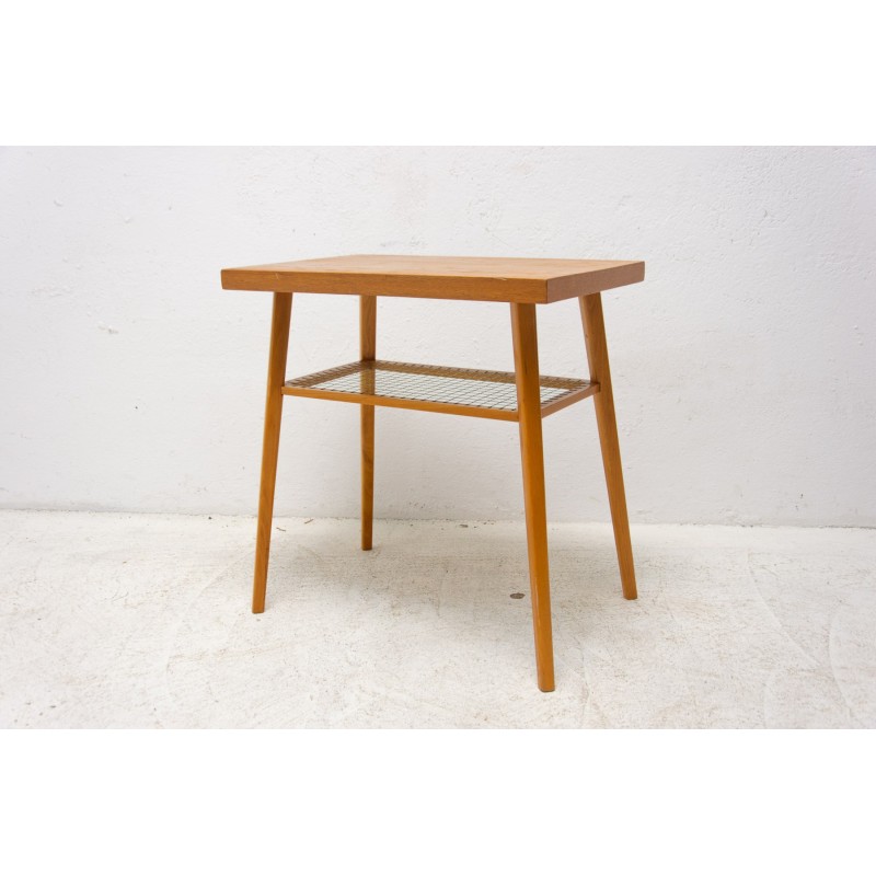 Vintage oakwood side table for Dřevopodnik Holešov, Czechoslovakia 1960s