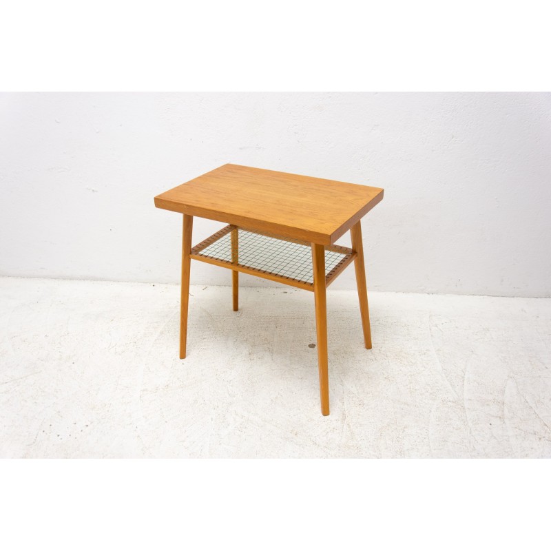 Vintage oakwood side table for Dřevopodnik Holešov, Czechoslovakia 1960s