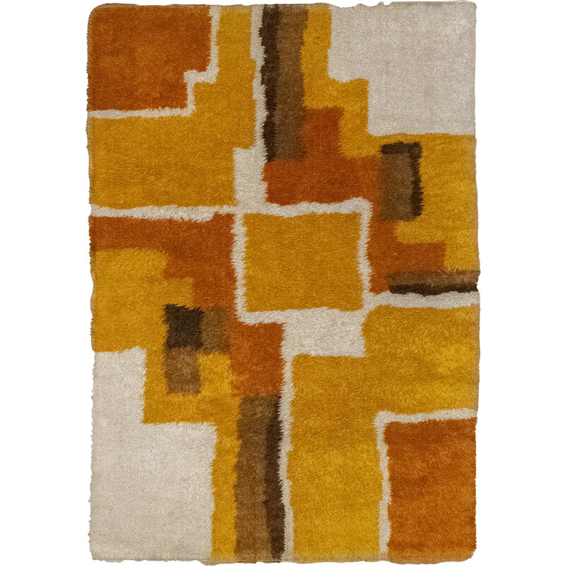 Alfombra vintage Desso naranja 'Abstract Cubes