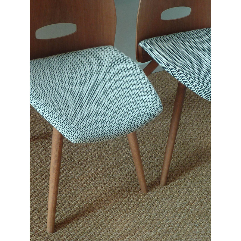 Pair of vintage beechwood chairs - 1950s