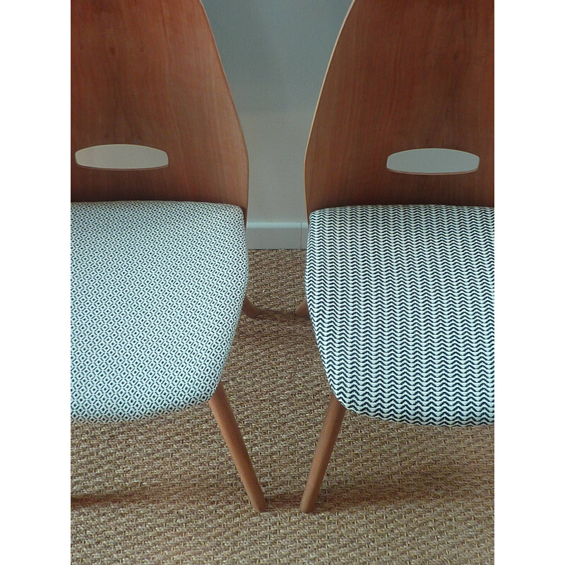 Pair of vintage beechwood chairs - 1950s