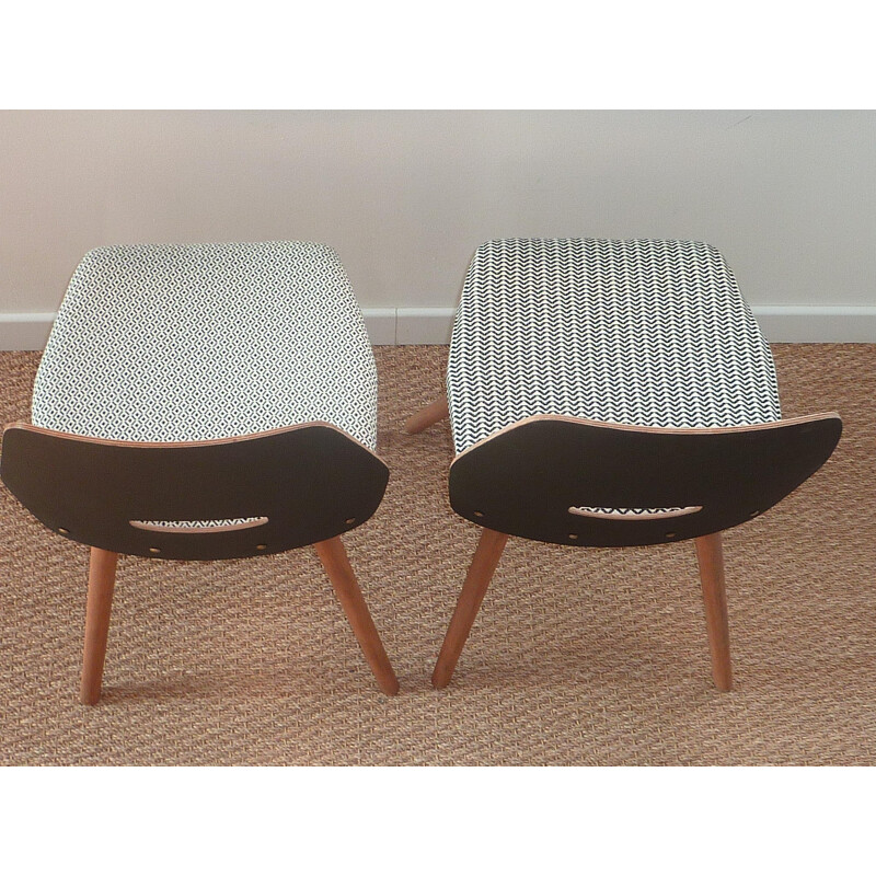 Pair of vintage beechwood chairs - 1950s